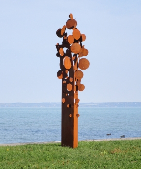 Abstractly garden artwork rusty iron